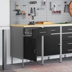 Gabinete de trabajo 2 pcs Negro y Gris de Madera Ingenierada y Acero de , Mesas de trabajo - Ref: Foro24-3321360, Precio: 262...