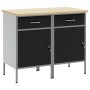 Gabinete de trabajo 2 pcs Negro y Gris de Madera Ingenierada y Acero de , Mesas de trabajo - Ref: Foro24-3321360, Precio: 262...