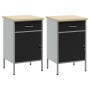 Gabinete de trabajo 2 pcs Negro y Gris de Madera Ingenierada y Acero de , Mesas de trabajo - Ref: Foro24-3321360, Precio: 262...