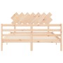Estructura de cama con cabecero madera maciza 140x200 cm de vidaXL, Camas y somieres - Ref: Foro24-3195286, Precio: 122,45 €,...