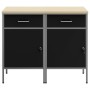 Gabinete de trabajo 2 pcs Negro y Gris de Madera Ingenierada y Acero de , Mesas de trabajo - Ref: Foro24-3321360, Precio: 262...