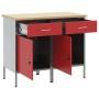 Gabinete de Trabajo 2 Piezas Rojo y Gris de Madera y Acero de , Mesas de trabajo - Ref: Foro24-3321361, Precio: 242,56 €, Des...