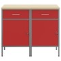 Gabinete de Trabajo 2 Piezas Rojo y Gris de Madera y Acero de , Mesas de trabajo - Ref: Foro24-3321361, Precio: 242,56 €, Des...