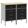 Gabinete de trabajo 2 piezas Negro y Gris de Madera y Acero de , Mesas de trabajo - Ref: Foro24-3321362, Precio: 305,02 €, De...