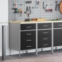 Gabinete de trabajo 2 piezas Negro y Gris de Madera y Acero de , Mesas de trabajo - Ref: Foro24-3321362, Precio: 305,02 €, De...