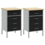 Gabinete de trabajo 2 piezas Negro y Gris de Madera y Acero de , Mesas de trabajo - Ref: Foro24-3321362, Precio: 305,02 €, De...