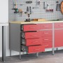Gabinete de trabajo 2 pcs Rojo y Gris Madera Elaborada y Acero de , Mesas de trabajo - Ref: Foro24-3321363, Precio: 285,04 €,...