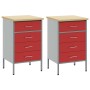Gabinete de trabajo 2 pcs Rojo y Gris Madera Elaborada y Acero de , Mesas de trabajo - Ref: Foro24-3321363, Precio: 285,04 €,...