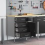 Juego de Gabinetes de Trabajo de 2 Piezas Negro y Gris de Madera Ingenierizada y Acero de , Mesas de trabajo - Ref: Foro24-33...