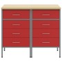Gabinete de trabajo 2 pcs Rojo y Gris Madera Elaborada y Acero de , Mesas de trabajo - Ref: Foro24-3321363, Precio: 285,04 €,...