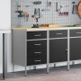 Juego de Gabinetes de Trabajo de 2 Piezas Negro y Gris de Madera Ingenierizada y Acero de , Mesas de trabajo - Ref: Foro24-33...