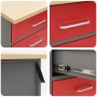 Gabinete de trabajo 2 pcs Rojo y Gris Madera Elaborada y Acero de , Mesas de trabajo - Ref: Foro24-3321363, Precio: 285,04 €,...