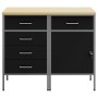 Juego de Gabinetes de Trabajo de 2 Piezas Negro y Gris de Madera Ingenierizada y Acero de , Mesas de trabajo - Ref: Foro24-33...