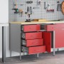 Juego de Muebles de Trabajo de 2 Piezas en Rojo y Gris, Hecho de Madera y Acero de , Mesas de trabajo - Ref: Foro24-3321365, ...