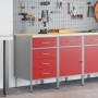 Juego de Muebles de Trabajo de 2 Piezas en Rojo y Gris, Hecho de Madera y Acero de , Mesas de trabajo - Ref: Foro24-3321365, ...