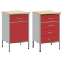 Juego de Muebles de Trabajo de 2 Piezas en Rojo y Gris, Hecho de Madera y Acero de , Mesas de trabajo - Ref: Foro24-3321365, ...