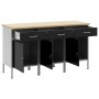 Gabinete de trabajo 3 piezas Negro y Gris de Madera y Acero de , Mesas de trabajo - Ref: Foro24-3321366, Precio: 392,27 €, De...