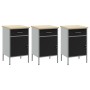 Gabinete de trabajo 3 piezas Negro y Gris de Madera y Acero de , Mesas de trabajo - Ref: Foro24-3321366, Precio: 392,27 €, De...