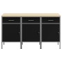 Gabinete de trabajo 3 piezas Negro y Gris de Madera y Acero de , Mesas de trabajo - Ref: Foro24-3321366, Precio: 392,27 €, De...