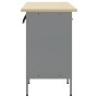 Gabinete de trabajo 3 piezas Negro y Gris de Madera y Acero de , Mesas de trabajo - Ref: Foro24-3321366, Precio: 392,27 €, De...