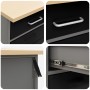 Gabinete de trabajo 3 piezas Negro y Gris de Madera y Acero de , Mesas de trabajo - Ref: Foro24-3321366, Precio: 392,27 €, De...