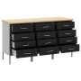 Gabinete de trabajo 3 piezas Negro y Gris Madera y Acero de , Mesas de trabajo - Ref: Foro24-3321368, Precio: 456,19 €, Descu...