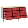Gabinete de trabajo 3 piezas Rojo y Gris de Madera y Acero de , Mesas de trabajo - Ref: Foro24-3321369, Precio: 426,34 €, Des...