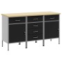 Set de Gabinetes de Trabajo de 3 Piezas en Negro y Gris de Madera Compuesta y Acero de , Mesas de trabajo - Ref: Foro24-33213...