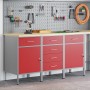 Conjunto de Gabinetes de Trabajo Set de 3 Rojo y Gris Acero de , Mesas de trabajo - Ref: Foro24-3321371, Precio: 380,32 €, De...