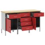 Conjunto de Gabinetes de Trabajo Set de 3 Rojo y Gris Acero de , Mesas de trabajo - Ref: Foro24-3321371, Precio: 380,32 €, De...