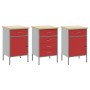 Conjunto de Gabinetes de Trabajo Set de 3 Rojo y Gris Acero de , Mesas de trabajo - Ref: Foro24-3321371, Precio: 380,32 €, De...