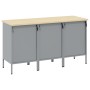 Set de Gabinetes de Trabajo de 3 Piezas en Negro y Gris de Madera Compuesta y Acero de , Mesas de trabajo - Ref: Foro24-33213...