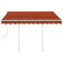 Toldo retráctil manual con postes naranja y marrón 3,5x2,5 m de vidaXL, Toldos - Ref: Foro24-3069920, Precio: 486,11 €, Descu...