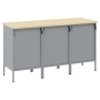 Juego de Gabinetes de Trabajo de 3 Piezas Rojo y Gris de Madera Engineered y Acero de , Mesas de trabajo - Ref: Foro24-332137...