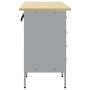 Conjunto de 3 piezas: gabinete y mesa de trabajo en rojo, de madera engineered y acero de , Mesas de trabajo - Ref: Foro24-33...