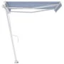 Toldo de pie automático azul y blanco 350x250 cm de vidaXL, Toldos - Ref: Foro24-3069526, Precio: 476,70 €, Descuento: %