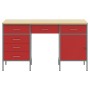 Conjunto de mesa y gabinete de trabajo de 3 piezas en rojo, hecho de madera compuesta y acero de , Mesas de trabajo - Ref: Fo...