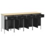 Gabinete de Trabajo 4 pcs Negro y Gris de Madera Elaborada y Acero de , Mesas de trabajo - Ref: Foro24-3321384, Precio: 521,9...