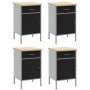 Gabinete de Trabajo 4 pcs Negro y Gris de Madera Elaborada y Acero de , Mesas de trabajo - Ref: Foro24-3321384, Precio: 521,9...