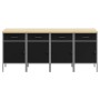 Gabinete de Trabajo 4 pcs Negro y Gris de Madera Elaborada y Acero de , Mesas de trabajo - Ref: Foro24-3321384, Precio: 521,9...