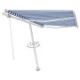 Toldo de pie automático azul y blanco 350x250 cm de vidaXL, Toldos - Ref: Foro24-3069526, Precio: 426,34 €, Descuento: %
