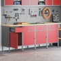 Gabinete de Trabajo 4 pcs Rojo y Gris de Madera y Acero de , Mesas de trabajo - Ref: Foro24-3321385, Precio: 481,98 €, Descue...