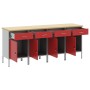 Gabinete de Trabajo 4 pcs Rojo y Gris de Madera y Acero de , Mesas de trabajo - Ref: Foro24-3321385, Precio: 481,98 €, Descue...