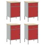 Gabinete de Trabajo 4 pcs Rojo y Gris de Madera y Acero de , Mesas de trabajo - Ref: Foro24-3321385, Precio: 481,98 €, Descue...
