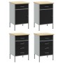 Conjunto de Armario de Trabajo de 4 Piezas Negro y Gris de Madera de Ingeniería y Acero de , Mesas de trabajo - Ref: Foro24-3...