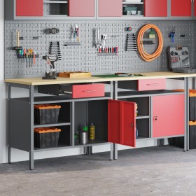 Set de Banco de Trabajo de 2 Piezas de Rojo Acero de , Mesas de trabajo - Ref: Foro24-3321389, Precio: 358,15 €, Descuento: %