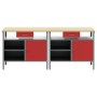 Set de Banco de Trabajo de 2 Piezas de Rojo Acero de , Mesas de trabajo - Ref: Foro24-3321389, Precio: 358,15 €, Descuento: %