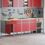 Set de cabina de trabajo y mesa de esquina de 5 piezas en madera roja de , Mesas de trabajo - Ref: Foro24-3321393, Precio: 53...