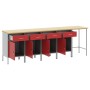 Set de cabina de trabajo y mesa de esquina de 5 piezas en madera roja de , Mesas de trabajo - Ref: Foro24-3321393, Precio: 53...