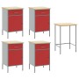 Set de cabina de trabajo y mesa de esquina de 5 piezas en madera roja de , Mesas de trabajo - Ref: Foro24-3321393, Precio: 53...